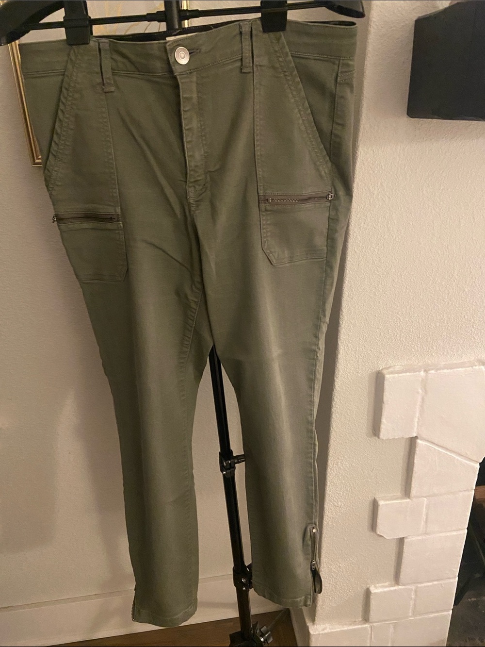 Knox Rose Olive Green Cargo Pants with Zip Details